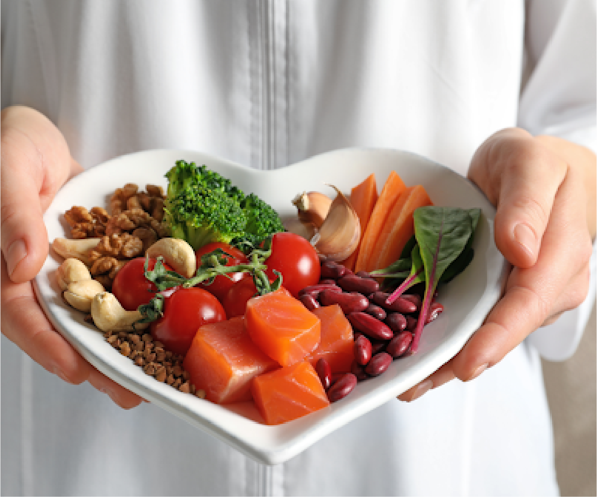 Hands holding fresh vegetables